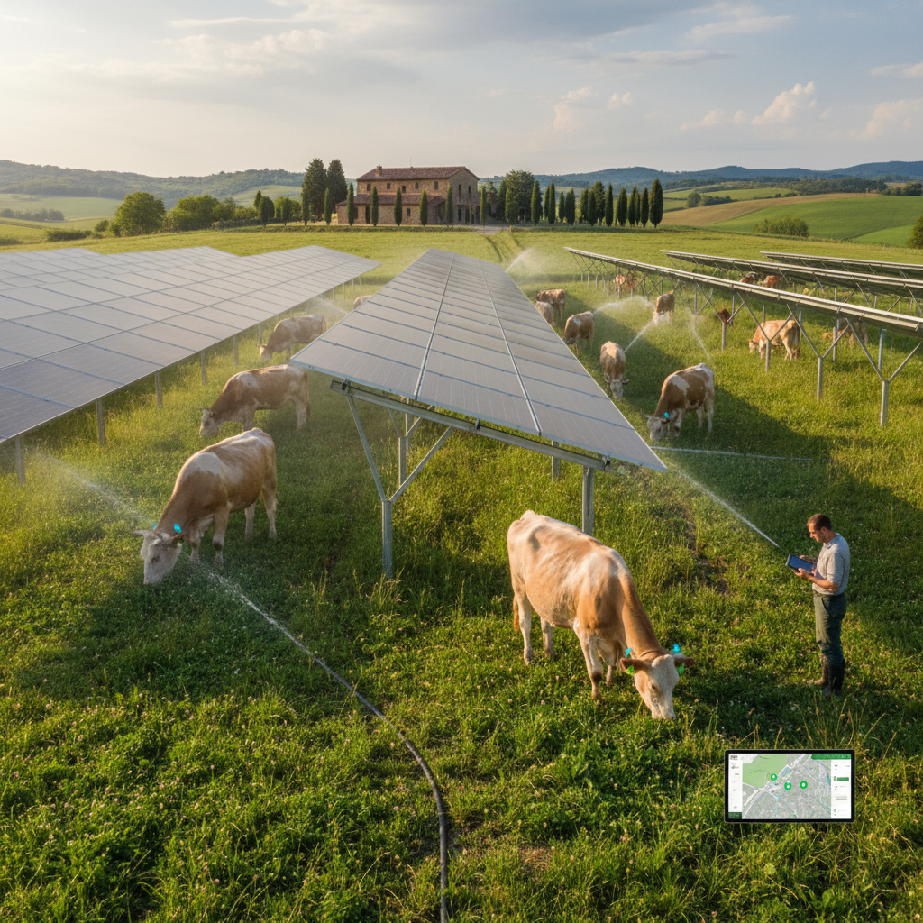 Agrivoltaico e Pascolo Smart: Sfruttare CattleTracker con acqua abbondante in maggio