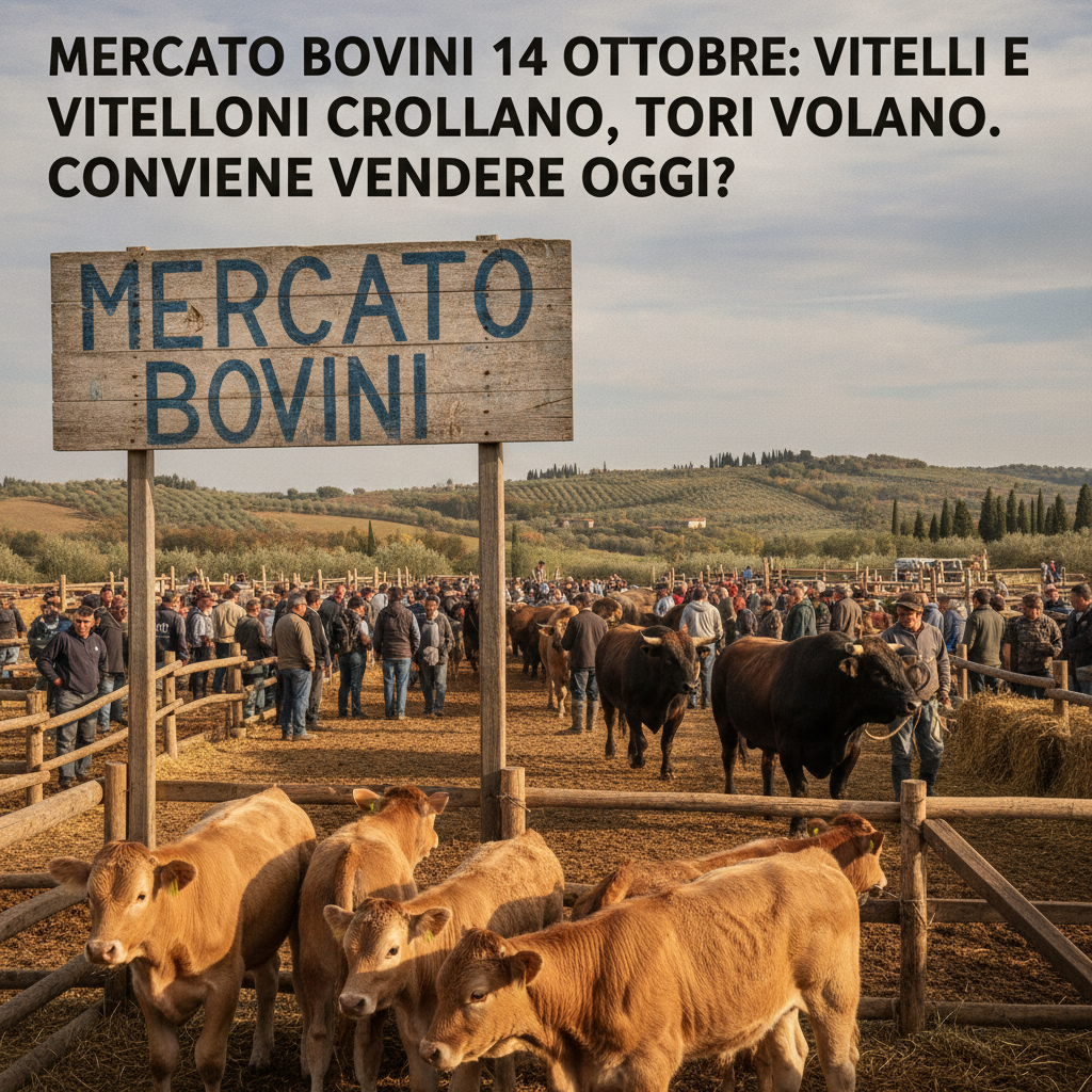 Mercato Bovini 14 Ottobre: Vitelli e Vitelloni Crollano, Tori Volano. Conviene Vendere Oggi?