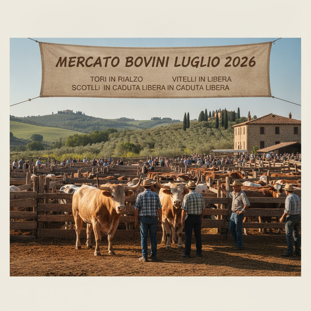Mercato Bovini Luglio 2026: Strategie di Vendita tra Tori in Rialzo, Vitelli e Scottone in Caduta Libera