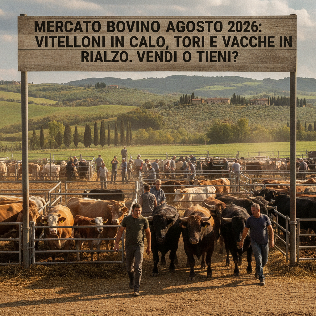 Mercato Bovino Agosto 2026: Vitelloni in Calo, Tori e Vacche in Rialzo. Vendi o Tieni?