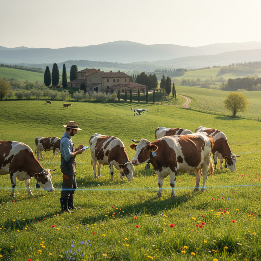 Pascolo Smart: recinzione virtuale e IoT per gestire la mandria in primavera.