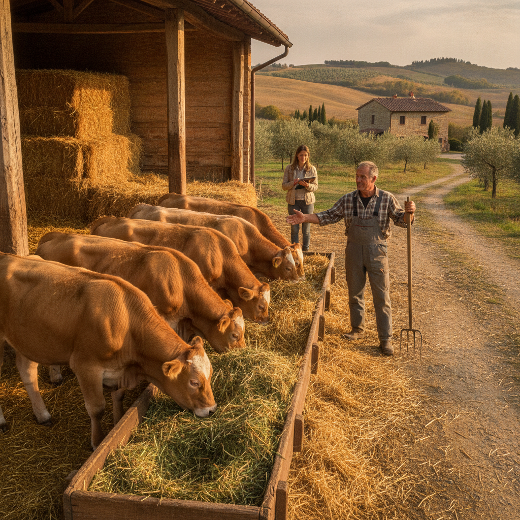 Razione Autunnale Vitelloni: Bilanciare Fieno e Paglia per Crescita Rapida e Sana