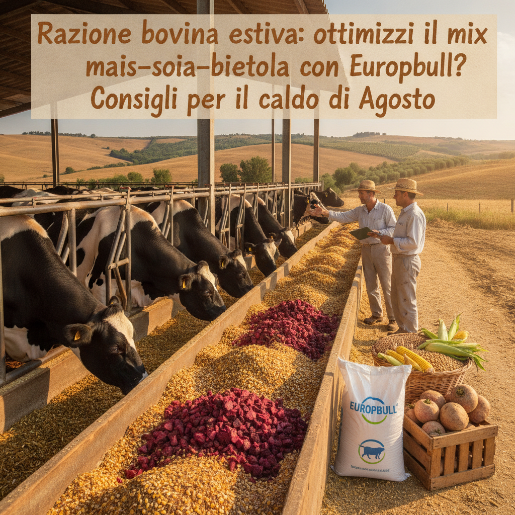 Razione bovina estiva: ottimizzi il mix mais-soia-bietola con Europbull? Consigli per il caldo di Agosto