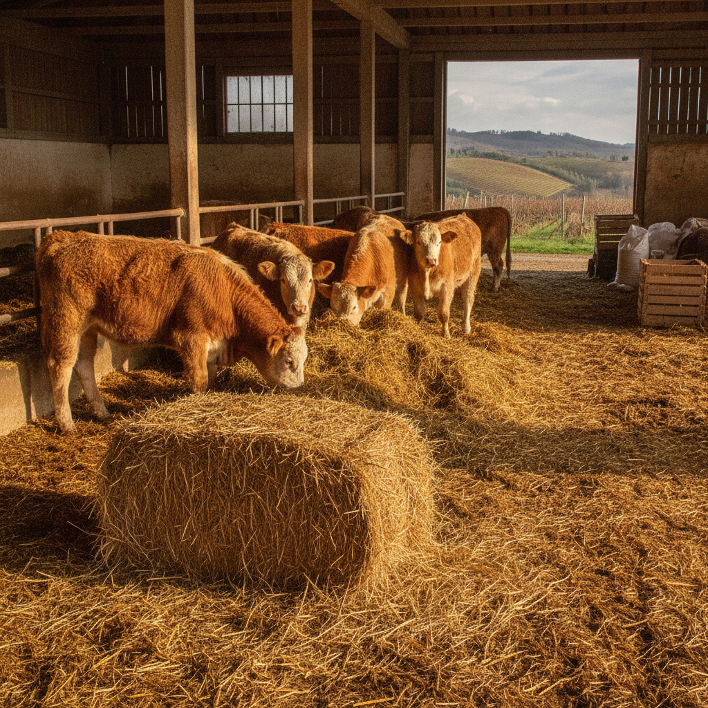 Razione Invernale Vitelloni: Fieno e Paglia per aumentare peso velocemente e ridurre i costi di alimentazione.