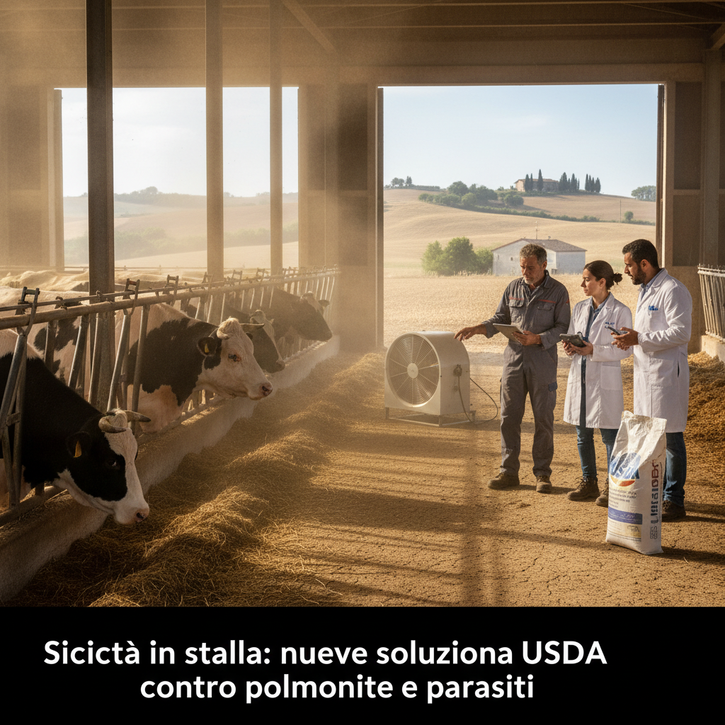 Siccità e Polvere in Stalla: Strategie integrate contro polmonite e parassiti bovini con le novità USDA.
