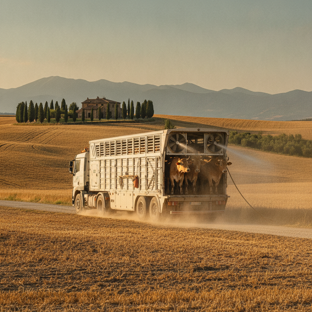 Trasporto Bovini ad Agosto: Guida Essenziale per Prevenire lo Stress da Caldo e rispettare il Benessere Animale