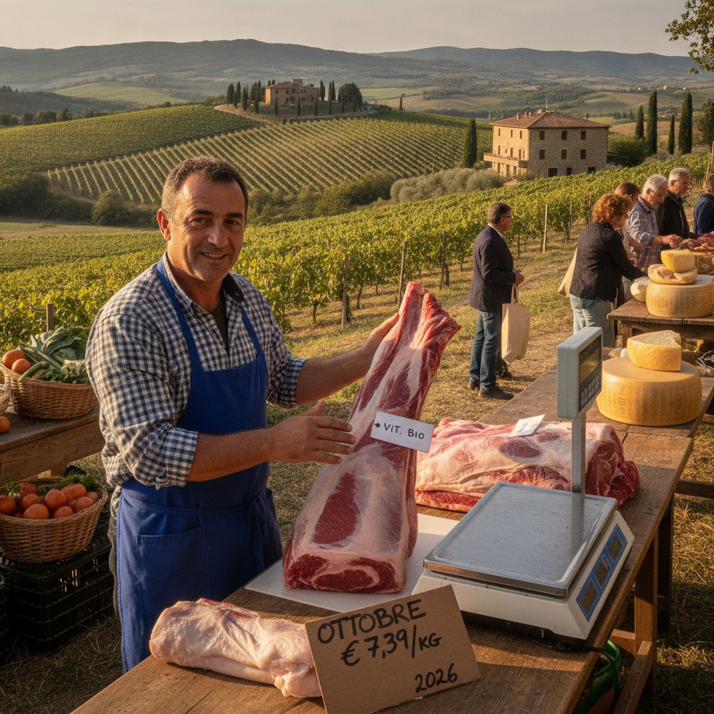 Vitellone biologico: quanto vale il premio rispetto al convenzionale (€7,39/kg) a ottobre 2026?